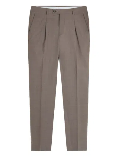 Gazzarrini X Michele Franzese Pressed-crease Tailored Trousers In Brown