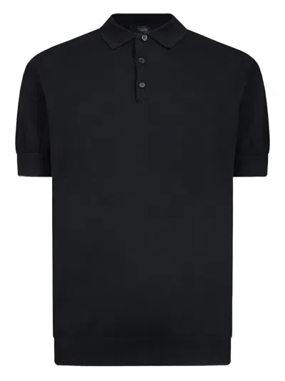 Gazzarrini X Michele Franzese Ribbed-trim Cotton Polo Shirt In Black