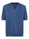 Gazzarrini X Michele Franzese Short-sleeved Cotton Cardigan In Blue