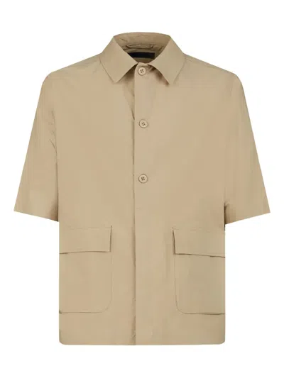 Gazzarrini X Michele Franzese Short-sleeved Cotton Shirt In Gold
