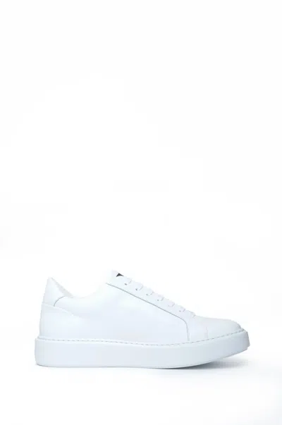 Gazzarrini X Michele Franzese Smooth Leather Low-top Sneakers With Rubber Sole In White