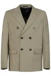 Gazzarrini X Michele Franzese Beige Wool Blend Suit With Double-breasted Blazer