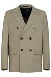 Gazzarrini X Michele Franzese Beige Wool Blend Suit With Double-breasted Blazer