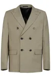 Gazzarrini X Michele Franzese Beige Wool Blend Suit With Double-breasted Blazer In Beige