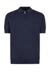 Gazzarrini X Michele Franzese Zip-neck Polo Shirt In Blue