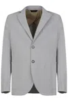 Gazzarrini X Michele Franzese Tailored Grey Blazer With Notch Lapel In White