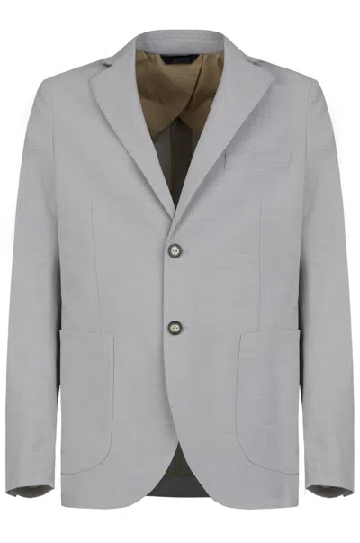 Gazzarrini X Michele Franzese Tailored Grey Blazer With Notch Lapel In White