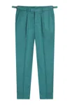 Gazzarrini X Michele Franzese Pleat-detail Tailored Trousers In Green