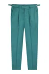Gazzarrini X Michele Franzese Pleat-detail Tailored Trousers In Green