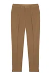 Gazzarrini X Michele Franzese Pleat-detail Chino Trousers In Brown