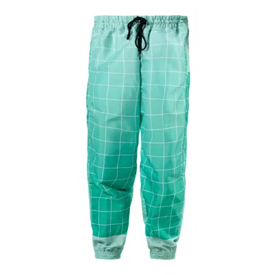 Gazzybygazzo Green Retro Zipper Pocket Windbreaker Workout Pants