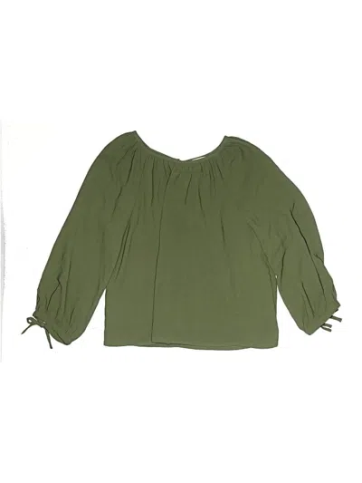 Pre-owned Gb Girls Kids' 3/4 Sleeve Blouse In Green