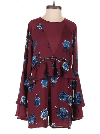 Pre-owned Gb Romper In Burgundy