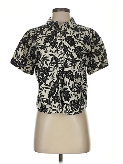 Pre-owned Gb Short Sleeve Blouse In Black