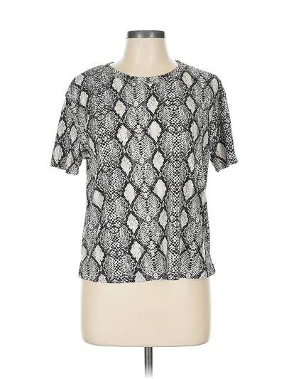 Pre-owned Gb Short Sleeve Blouse In Silver