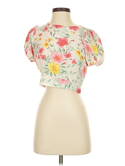 Pre-owned Gb Short Sleeve Blouse In White