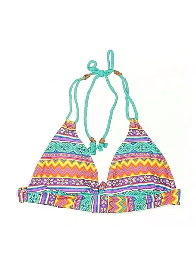 Pre-owned Gb Swimsuit Top Yellow Print Pattern Swimwear