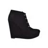 Gbg Los Angeles Aheela Boot Womens Black Wedge Heel Ankle Bootie Jobb2072 In Black