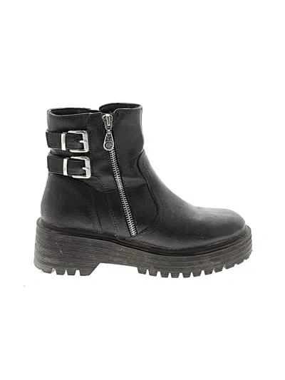 Pre-owned Gbg Los Angeles Ankle Boots In Black