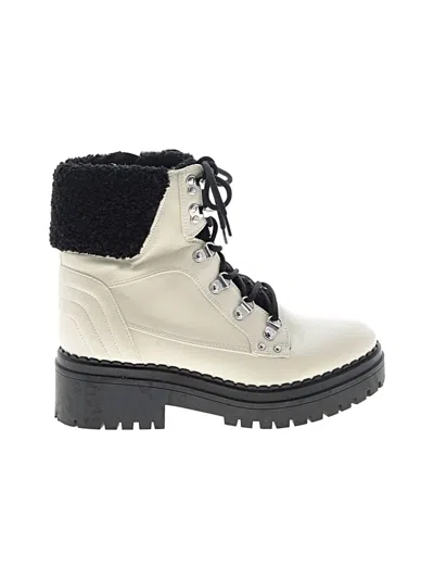 Pre-owned Gbg Los Angeles Ankle Boots In Ivory