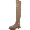 Gbg Los Angeles Coen Womens Chain Leather Knee-high Boots In Grey