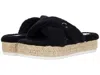 Gbg Los Angeles Daphne Sandal Womens 10 Black Faux Fur Slip-on Espadrile Khd1230