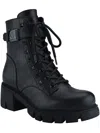 GBG LOS ANGELES GGAIKEN WOMENS FAUX LEATHER ROUND TOE COMBAT & LACE-UP BOOTS