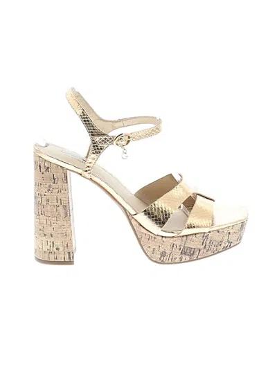 Pre-owned Gbg Los Angeles Heels In Gold