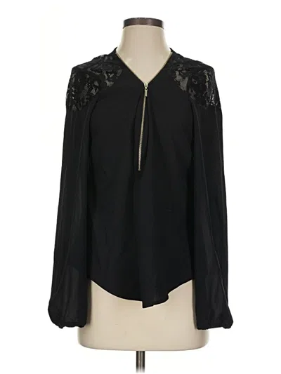 Pre-owned Gbg Los Angeles Long Sleeve Blouse In Black