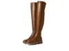 Gbg Los Angeles Salesa Boots Womens Brown Knee High Round Toe Block Heel Jobb490 In Brown