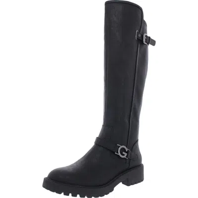 Gbg Los Angeles Silene Womens Faux Leather Tall Knee-high Boots In Black