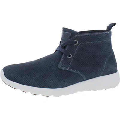 Gbx Amaro Mens Leather Oxford Casual And Fashion Sneakers In Blue