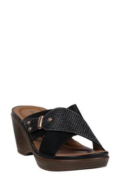 Gc Shoes Ash Comfort Wedge Sandal In Black