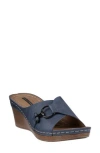 Gc Shoes Bay Wedge Sandal In Navy