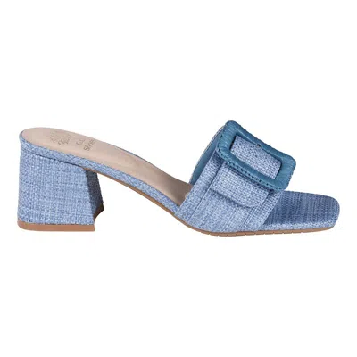 Gc Shoes Women's Britta Buckle Block Heel Dress Sandals In Blue