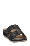 Gc Shoes Carrie Rhinestone Wedge Sandal In Black