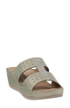 Gc Shoes Carrie Rhinestone Wedge Sandal In Sage