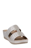 Gc Shoes Carrie Rhinestone Wedge Sandal In White