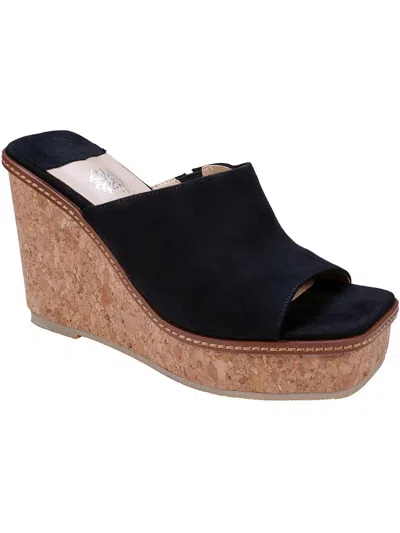 Gc Shoes Charita Womens Square Toe Woven Flatform Sandals In Blue