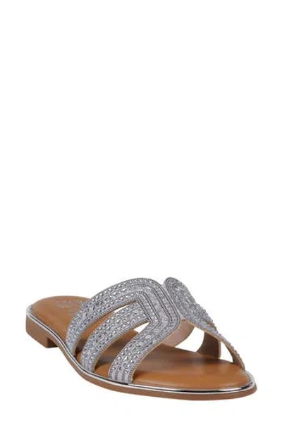 Gc Shoes Clara Rhinestone Slide Sandal In Silver