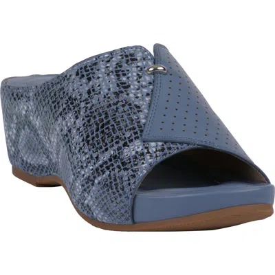 Gc Shoes Dacia Wedge Slide Sandal In Blue