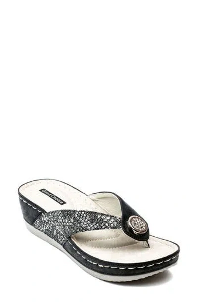 Gc Shoes Dafni Snakeskin Embossed Wedge Sandal