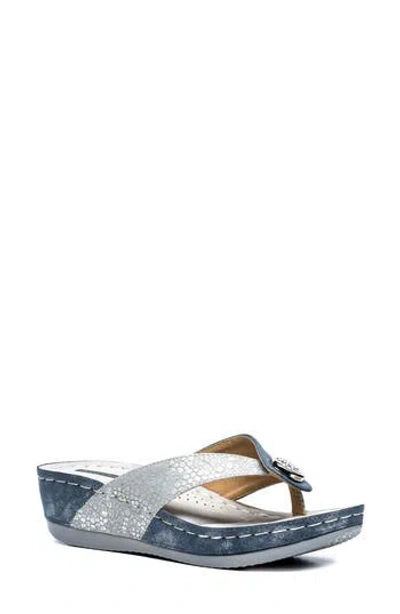 Gc Shoes Dafni Snakeskin Embossed Wedge Sandal