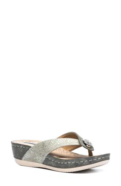 Gc Shoes Dafni Snakeskin Embossed Wedge Sandal