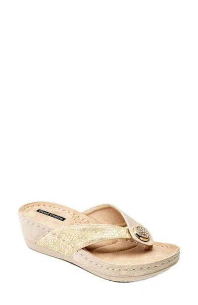 Gc Shoes Dafni Snakeskin Embossed Wedge Sandal