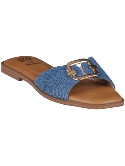 Gc Shoes Davina Womens Denim Slip On Flatform Sandals