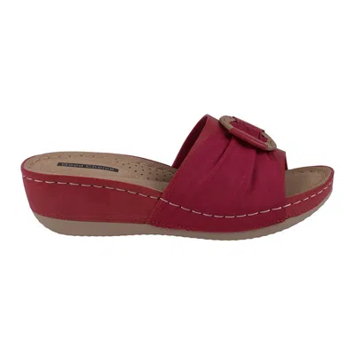 Gc Shoes Women's Ellen Comfort Slip On Wedge Sandals In Red