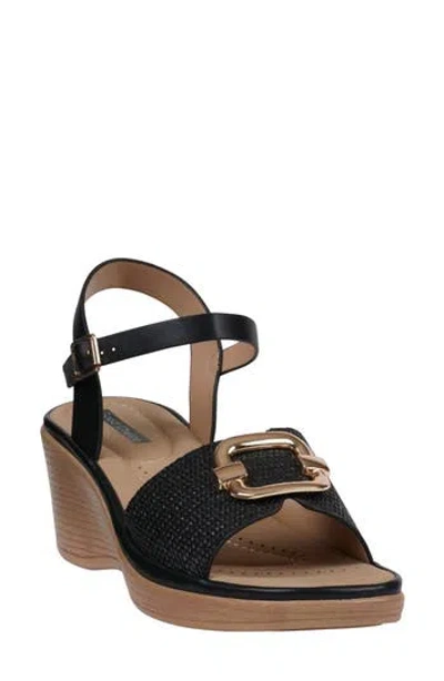 Gc Shoes Fia Buckle Wedge Sandal In Black