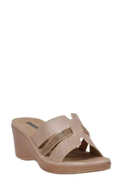 Gc Shoes Francis Wedge Sandal In Gold