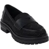 Gc Shoes Galen Womens Rhinestone Man Made Loafers In Black